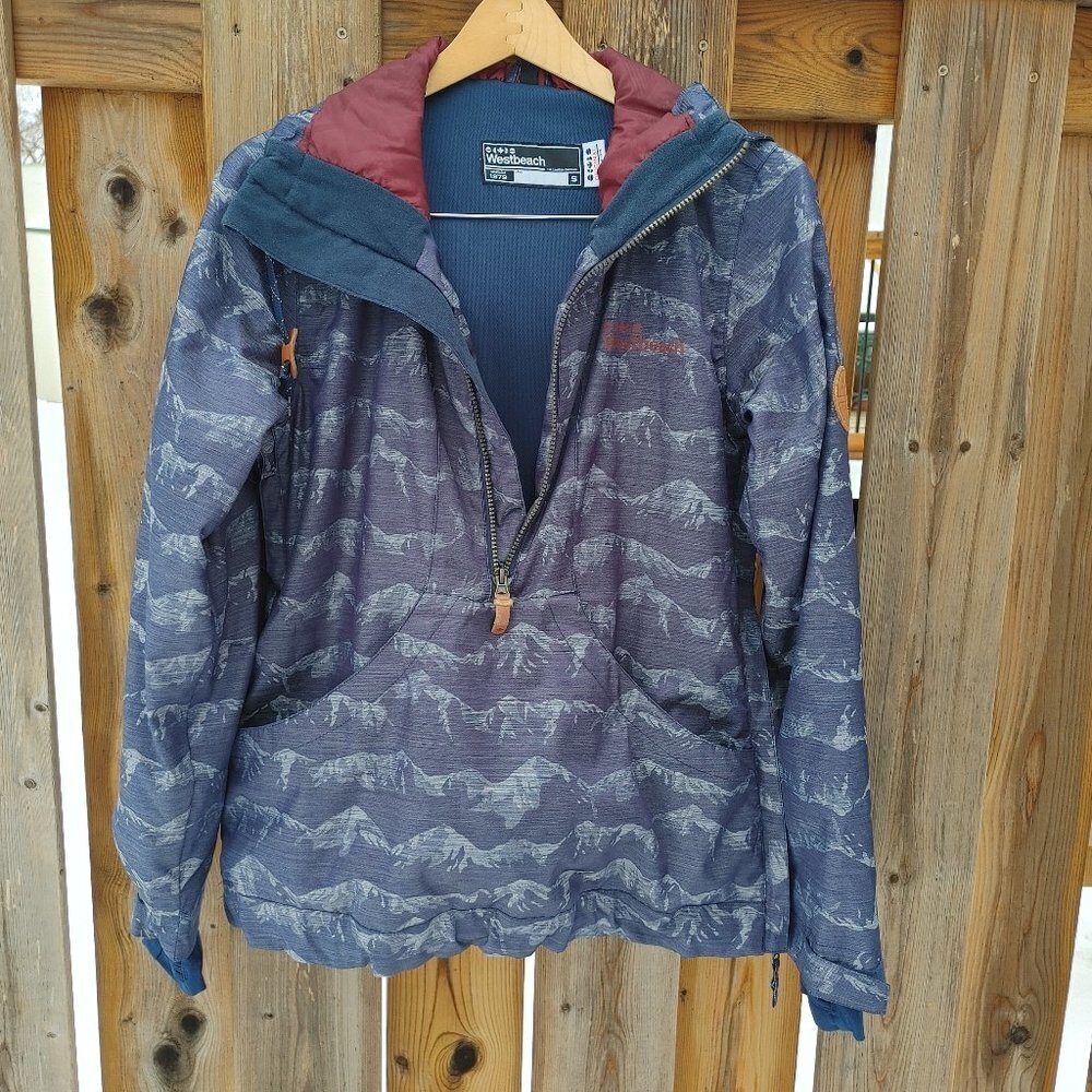 WESTBEACH Pullover Jacket Women's Size Small Mountain Pattern Snowboarding